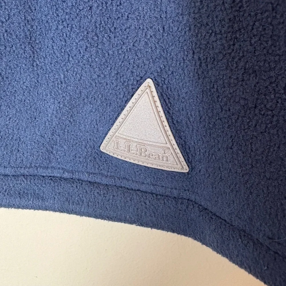 L.L. Bean Fleece Hooded Sweatshirt Zip Up Gray‎ Blue Size Large 14-16